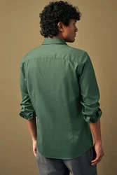 Next Langarmhemd Slim Fit Hemd Grün/Dunkelgrün