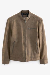 Next Bikerjacke (1-St) Braun/Khaki/Grau