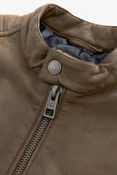Next Bikerjacke (1-St) Braun/Khaki/Grau