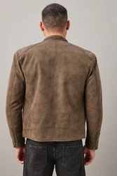 Next Bikerjacke (1-St) Braun/Khaki/Grau