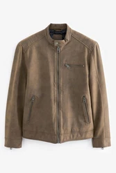 Next Bikerjacke (1-St) Braun/Khaki/Grau