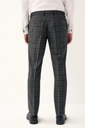 Next Anzughose Tailored-Fit mit kleinem Karomuster Dunkelgrau/Grau/Hellgrau