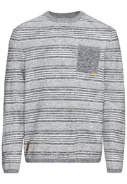 Strickpullover im Streifenmuster Markenlabel