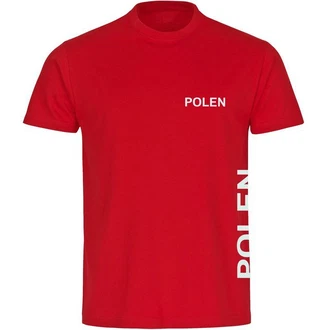 multifanshop T-Shirt Herren Polen - Brust & Seite Rot multifanshop T-Shirt Herren Polen - Brust & Seite Rot