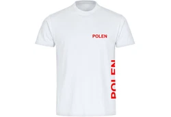 multifanshop T-Shirt Herren Polen - Brust & Seite Hellblau/Türkis/Rosa/Braun/Rot/Beige