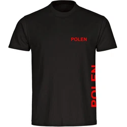 multifanshop T-Shirt Herren Polen - Brust & Seite Braun/Rot