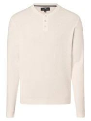 Nils Sundstrm Strickpullover Weiß/Khaki/Beige/Braun