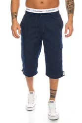 BENK Cargoshorts Freemen Bermuda Cargo Capri Kurze Hose Vintage Short Casual Dunkelblau/Blau