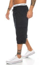 BENK Cargoshorts Freemen Bermuda Cargo Capri Kurze Hose Vintage Short Casual Schwarz/Dunkelblau