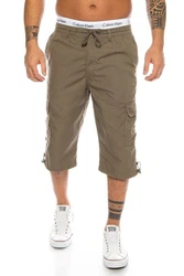BENK Cargoshorts Freemen Bermuda Cargo Capri Kurze Hose Vintage Short Casual Khaki/Dunkelgrün