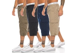 BENK Cargoshorts Freemen Bermuda Cargo Capri Kurze Hose Vintage Short Casual Schwarz/Dunkelblau