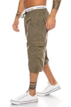 BENK Cargoshorts Freemen Bermuda Cargo Capri Kurze Hose Vintage Short Casual Khaki/Dunkelgrün