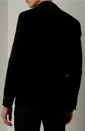 Sakko Satin Trimmed Velvet Smoking Blazer Tuxedo Sakko Jacket