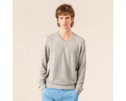 LIVING CRAFTS Strickpullover RENZO Hellgrau/Grau