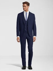 SteffenKlein Anzug Slim-Fit Dunkelblau/Hellblau/Blau