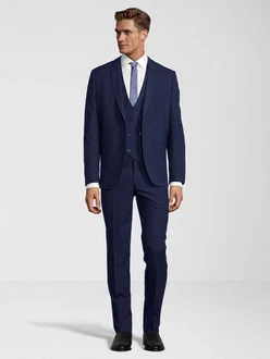 SteffenKlein Anzug Slim-Fit Dunkelblau/Hellblau/Blau