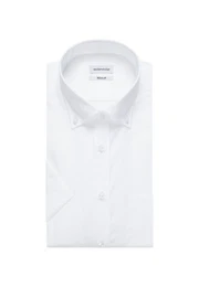 Businesshemd Regular Regular Kurzarm Button-Down-Kragen Uni
