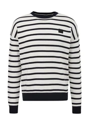 s.Oliver Pullover Strickpullover Dunkelblau/Weiß/Creme/Schwarz/Grau