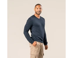 LIVING CRAFTS Strickpullover RENZO Dunkelblau/Blau