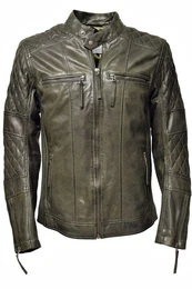 Lederjacke Alex weiches gewaschenes Leder, Grn