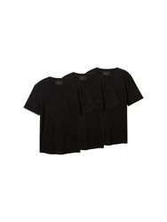 TOM TAILOR Denim T-Shirt (3er-Pack) Schwarz