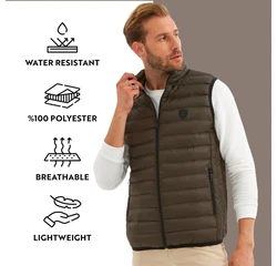 Danger Jackett Weste Dunkelgrün/Braun/Khaki