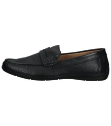 Imac Slipper Leder Slipper Schwarz/Hellblau