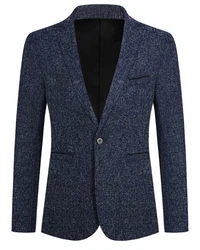 Allthemen Herren Sakko Slim Fit Hellblau/Dunkelblau/Blau