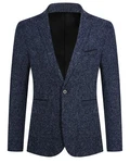 Allthemen Herren Sakko Slim Fit Hellblau/Dunkelblau/Blau