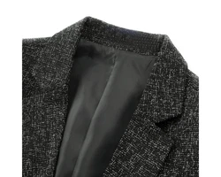 Allthemen Herren Sakko Slim Fit Dunkelgrau/Schwarz/Grau