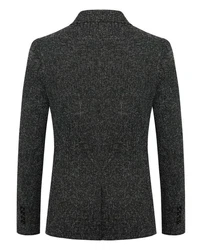Allthemen Herren Sakko Slim Fit Dunkelgrau/Schwarz/Grau