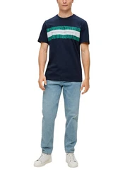 s.Oliver T-Shirt mit Frontprint Dunkelblau/Türkis/Blau/Mischfarben