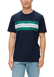 s.Oliver T-Shirt mit Frontprint Dunkelblau/Türkis/Blau/Mischfarben