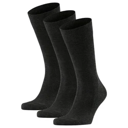 FALKE Kurzsocken Herren Family SO (3er Pack) Schwarz/Dunkelgrau/Grau