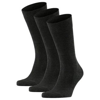 FALKE Kurzsocken Herren Family SO (3er Pack) Schwarz/Dunkelgrau/Grau