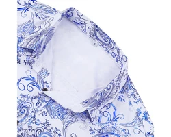 Allthemen Langarmhemd Herren Jacquard Freizeithemd Fliederfarben/Hellblau/Blau/Lila/Dunkelblau/Weiß
