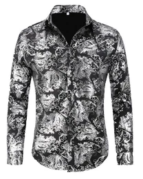 Langarmhemd Herren Jacquard Freizeithemd fr Party