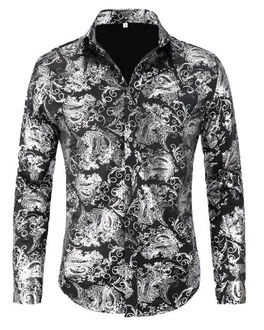 Allthemen Langarmhemd Herren Jacquard Freizeithemd