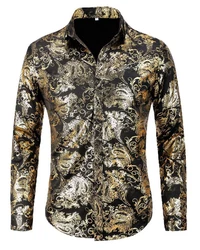 Allthemen Langarmhemd Herren Jacquard Freizeithemd Dunkelgrün/Beige/Blau/Braun/Gelb