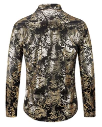 Allthemen Langarmhemd Herren Jacquard Freizeithemd Dunkelgrün/Beige/Blau/Braun/Gelb