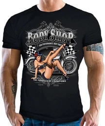 T-Shirt fr Motorradfahrer und Biker: Pinup Girl