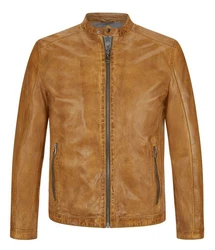 Milestone Lederjacke MSLacona Braun/Beige