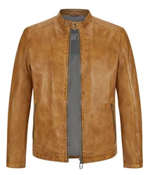 Milestone Lederjacke MSLacona Braun/Beige