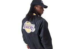 New Era Bomberjacke Jacke NBA Applique Satin (Loslak) Rot/Schwarz/Dunkelblau