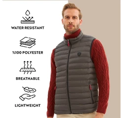 Danger Jackett Weste Grau/Rot/Bordeaux