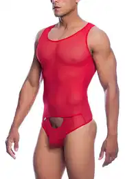 Body Transparenter String-Body - rot (1-tlg) transparent