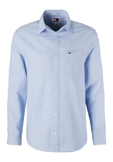 Tommy Jeans Langarmhemd TJM REG LINEN BLEND SHIRT Hellblau/Blau