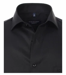 CASAMODA Langarmhemd uni regular fit Schwarz/Grau