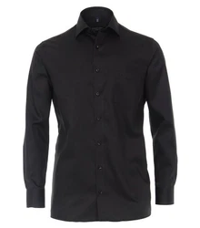 CASAMODA Langarmhemd uni regular fit Schwarz/Grau