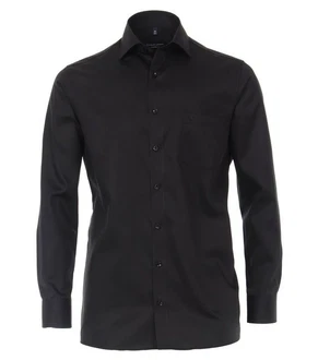 CASAMODA Langarmhemd uni regular fit Schwarz/Grau CASAMODA Langarmhemd uni regular fit Schwarz/Grau